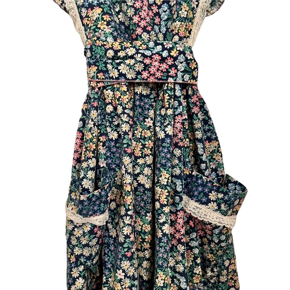 π Vintage Gunne Sax Style Prairie Dress Floral Pattern V-Neck w/ Pocketsπ - Picture 3 of 15